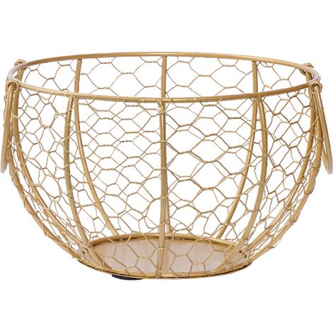 Panier de rangement en métal pour œufs de cuisine(or) (1/5)