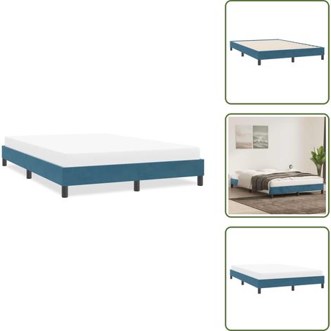 vidaXL Bettgestell ohne Matratze Dunkelblau 140x220 cm Samt (1/5)
