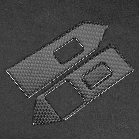Jeffergarden 3pcs revêtement d'habillage de panneau de lève-vitre de voiture en fibre de carbone convient pour Ford Mustang 2009-2013 (1/5)