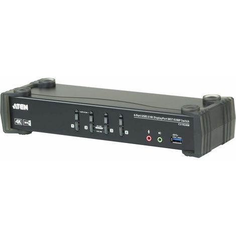 ATEN Switch KVMP™ DisplayPort 4K MST USB 3.0 de 4 puertos (cables incluidos)