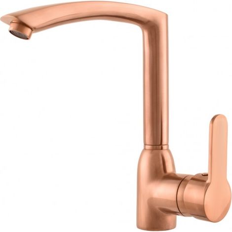 Mitigeur évier ZAMBEZE pivotant en laiton rose gold brossé (1/2)