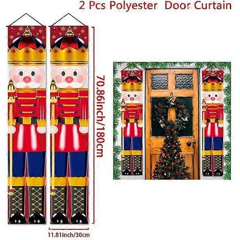 Décoration de porte de Noël - Bannière Joyeux Noël - Décoration murale - Ornement de Noël à suspendre - Cadeau de Bonne Année xS0321-406 (1/5)