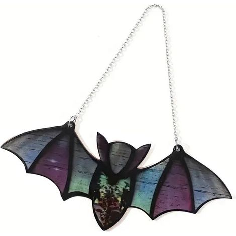 Chauves-souris suspendues pour Halloween - Décoration innovante et colorée pour fenêtre, mur et maison - Vert (1/5)