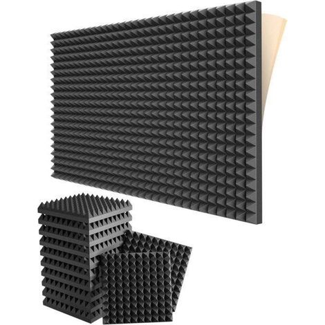 Mousse InsonoriséS Auto-AdhéSifs 2X 12X 12Pouces Panneaux Acoustiques avec Haute Densité, Mousse Acoustique de Conception (1/4)