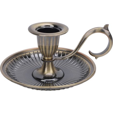 Vintage Kerzenhalter mit rundem Boden, aus Bronze, für Tischdekoration, Heimdekoration, Feiertage und Partys (1/5)