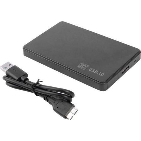 2.5 inch SATA USB 3.0 SSD Hard Drive Enclosure - Black (1/4)