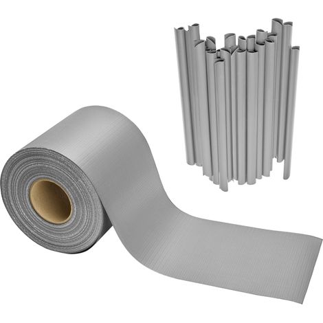 Garronda brise vue jardin balcon PVC 19 cm rouleau 50 m 450 g/m² avec 40 clips, bandes occultantes pour clôture extérieure, compatible panneaux double fil et garde-corps GD-0173 (Gris RAL7040)