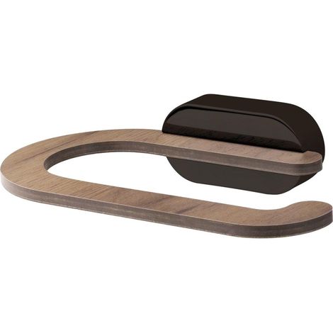 Bergen Toilettenpapierhalter, Schwarz/Holz