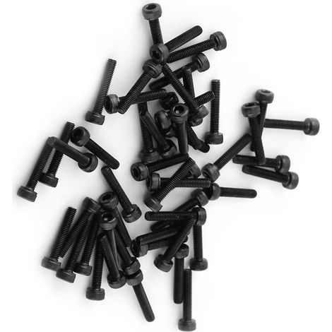 Vis à tête cylindrique creuse hexagonale M3 en acier allié noir de qualité 12.9 DIN912 (1/5)
