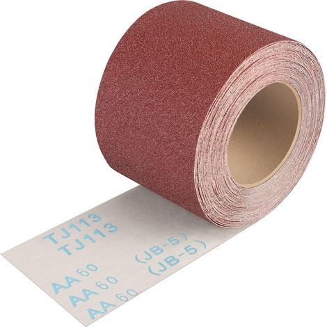 Rouleau de Papier Abrasif Grain 60, 93 mm x 10 m , pour Métal Bois, pour Ponceuses Vibrantes et Manuelles (1/5)