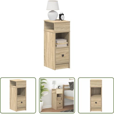 Schubladen - Nachttisch mit Schublade Sonoma-Eiche 25x31x66 cm (1/5)