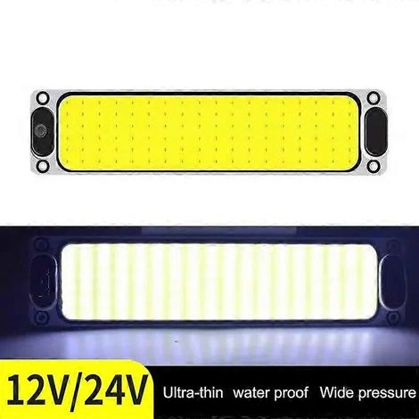 Lampe de lecture universelle 12V-24V pour intérieur de voiture, panneau LED COB 108SMD, plafonnier haute luminosité, lampe étanche pour camion.