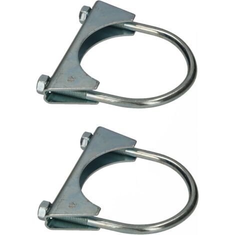 - Lot de 2 colliers de serrage pour tuyau d'échappement - 73 mm - Pour montage d'antennes, de tuyaux, de mâts - Collier de serrage universel pour raccords de tuyaux-NANOTEH (1/5)