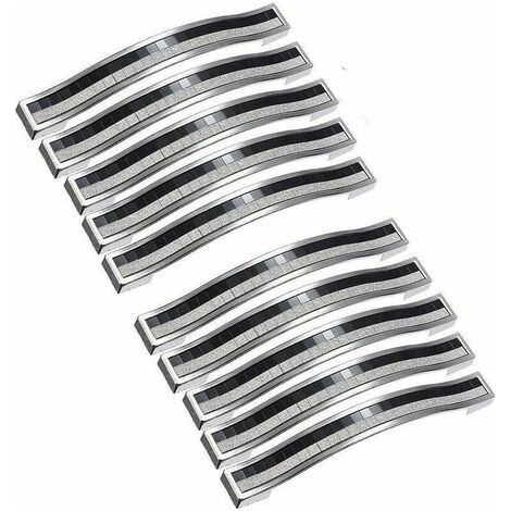 Lot de 10 poignées de placard en cristal brillant avec strass -Poignées de Meuble noir poignee de meuble cuisine Entraxe 96mm (1/5)