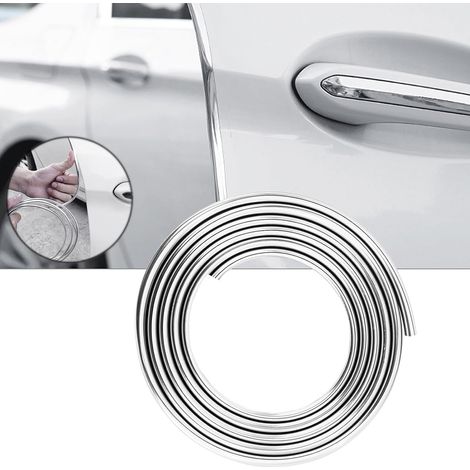Bande de protection universelle pour portière de voiture - En forme de U - Pour voitures, camions, SUV, 5 m - Argenté (1/5)
