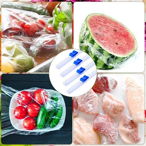 Distributeur de 4 lames pour emballage coulissant,Coupe-lames auto-adhésif,Coupe-lames double face,Pour la cuisine et le bureau,Bleu 33 cm (1/4)