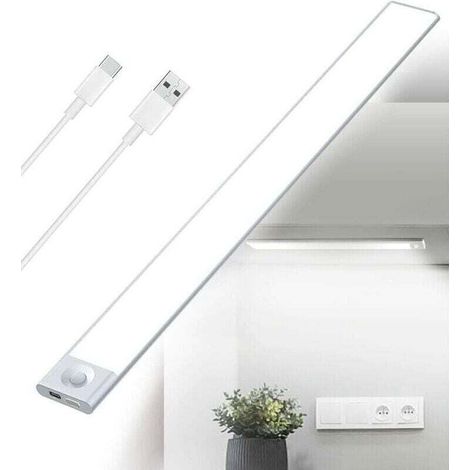 LED Bar Under Cabinet USB Rechargeable 40cm Dimmable Wireless Motion Sensor Light Indoor Closet (1/4)
