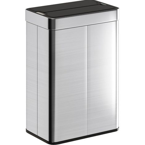 Cubo de basura con sensor 55 L de acero inoxidable color plata HOMVRA (1/5)