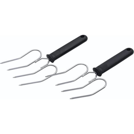 KitchenCraft Set da Forchettone per Carne, Acciaio Inossidabile, Nero/Argento (1/3)