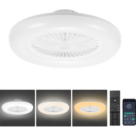 Wolketon Ventilateur de plafond LED avec éclairage et télécommande - ventilateur dimmable 80W (1/5)