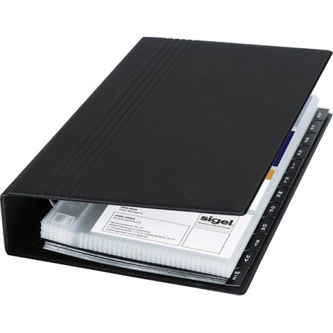Sigel Organizzatore di biglietti da visita nero 147 x 265 mm