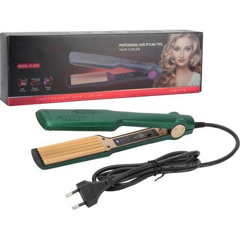 Bigoudi électrique maïs 4 niveaux de chaleur réglable fer à friser vert prise UE 110-240V (1/5)