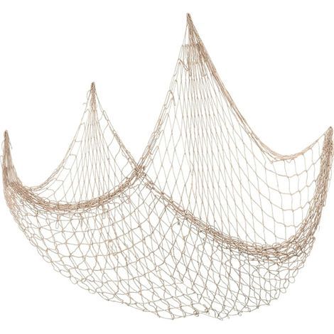 Décoration murale en filet de pêche, 2 m x 1 m, style nautique, style méditerranéen, pour la décoration de votre intérieur. (1/5)
