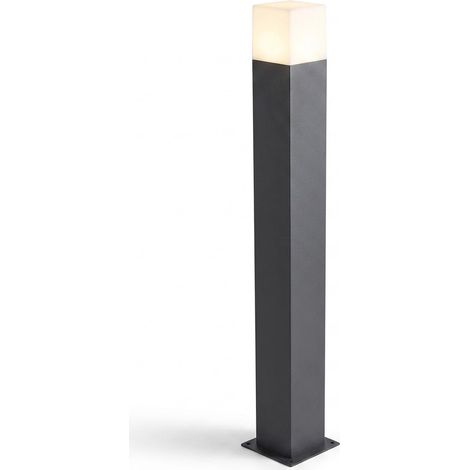 Lampioncino da Giardino E27 Nero 74 cm Paletto Luce Esterno Moderno per Vialetti e Ingressi Attacco E27 Alluminio Diffusore Opaco IP44 (1/5)