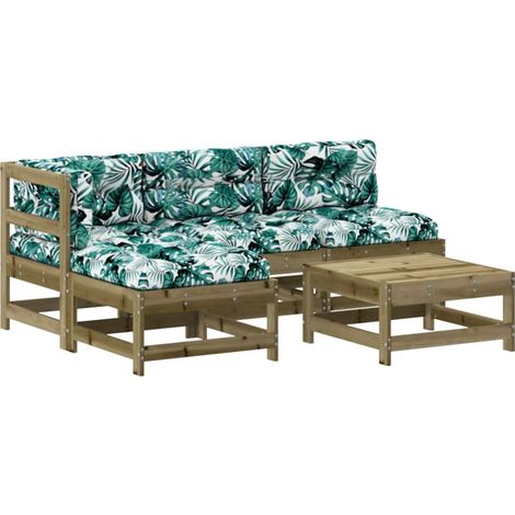 Maison Exclusive - Set Divani da Giardino 5pz con Cuscini Legno Impregnato di Pino (1/5)