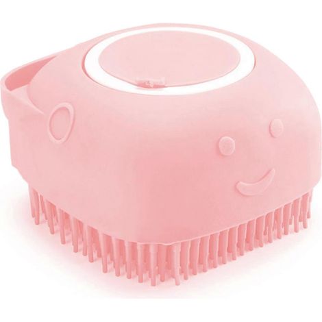 Brosse de massage en silicone pour le bain des chats et des chiens, brosse à shampoing avec distributeur de savon, pratique et multifonctionnelle (1/5)