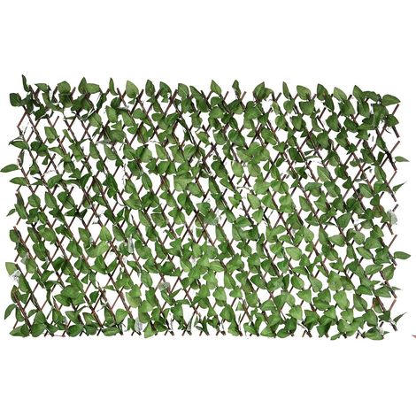 Treillis De Jardin En Osier Avec Feuilles Artificielles - 100x200 Cm - Brise-Vue Extensible Pour Balcon Et Terrasse (1/5)