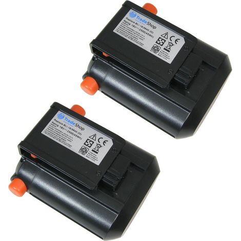2x Trade-Shop Premium Li-Ion Akku 18V / 2500mAh ersetzt Gardena 9840-20 5ICR18/65 für EasyCut Li-18/23 (9876) Li-18/23R (9823) Allround Bläser AkkuJet 18-Li (9335) PowerMax Li-18/32 (5039) (1/3)