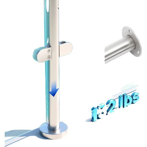 Poteau central de garde-corps, acier inoxydable 316, diamètre de 4,2 cm, épaisseur de paroi de 1 mm, diamètre de base de 9,5 cm, capacité de charge de 60 kg (1/5)