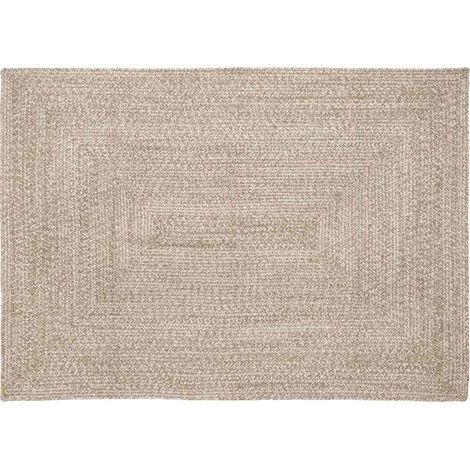 Area Rugs Natural and White 140 x 200 cm Jute vidaXL