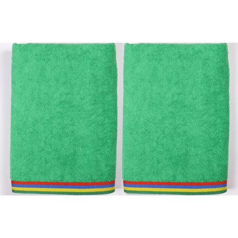 SET 2 TOALLA DE PLAYA DE NIÑO 70X140CM 450GSM 100% ALGODÓN VERDE KIDS