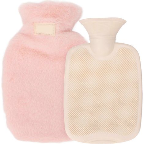 Sac isotherme en PVC avec housse douce en peluche, étanche, 1000 ml, idéal pour un lit bien chaud en hiver, PinkYMMR (1/5)