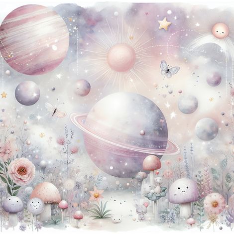 Papier peint panoramique Enfants - Féerique - 130 cm x 130 cm (1/2)