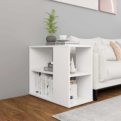 Armario auxiliar de madera contrachapada blanco 60x30x50 cm (1/4)