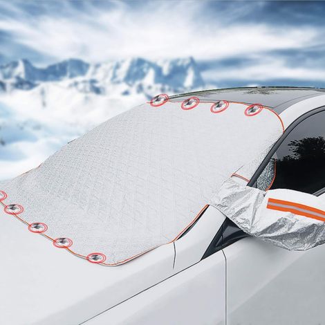 QAZQA Protege Pare Brise Givre Et Fenetre Avant, Pare Soleil Voiture Pare Brise Thermique Universel Couverture Voiture Hiver Anti Pluie Neige Couverture Antivol-magnétique (1/5)