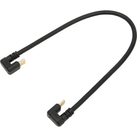 Câble prolongateur USB 3.1 Type C mâle-mâle coudé 10 Gbps doré rapide 30 cm (1/5)