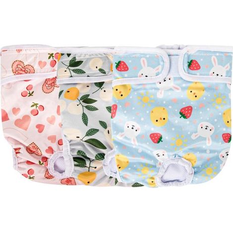 Lot de 3 culottes de chaleur pour chien – Taille L – Réutilisables – Super absorbantes – Couleurs assorties (1/5)