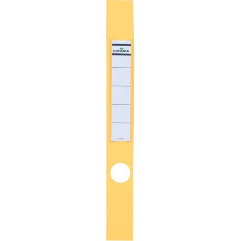 Durable 809104 - Ordofix, copridorso adesivo, personalizzabile, per raccoglitori larghi 50 mm, 40x390 mm, giallo, confezione da 10 pezzi