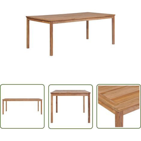 SKM Table de jardin 200x100x77 cm Bois solide de teck (1/5)