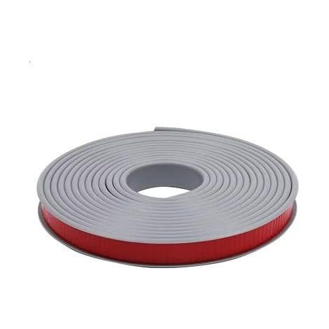 Bande de chant adhésive en mélamine blanche 2M en forme de U (25 mm), sans repassage, pour comptoir, en chêne, placage bois TPE souple, gris