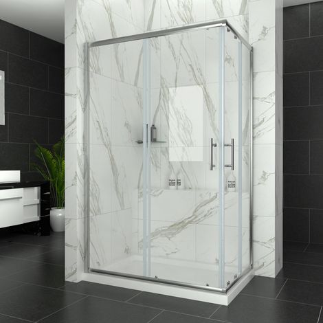 ELEGANT Sliding Corner Entry 1200 x 800 mm mm Shower Enclosure Door Cubicle (1/5)