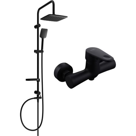 Ensemble de douche apparent Mexen Sven avec pommeau de douche et mitigeur Kama, noir - 72540262-70 (1/3)