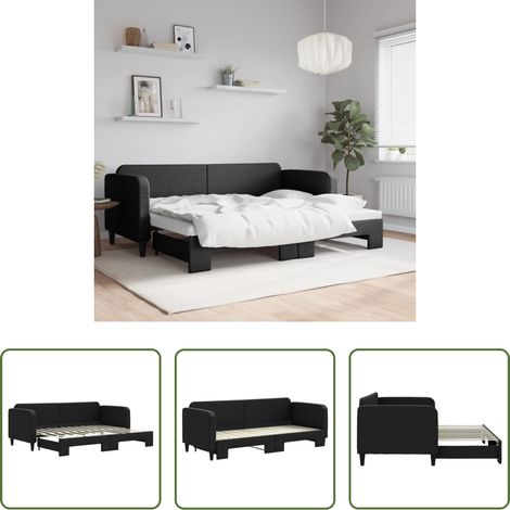 Canapé-lit - Lit de jour avec gigogne sans matelas 80x200 cm (1/5)