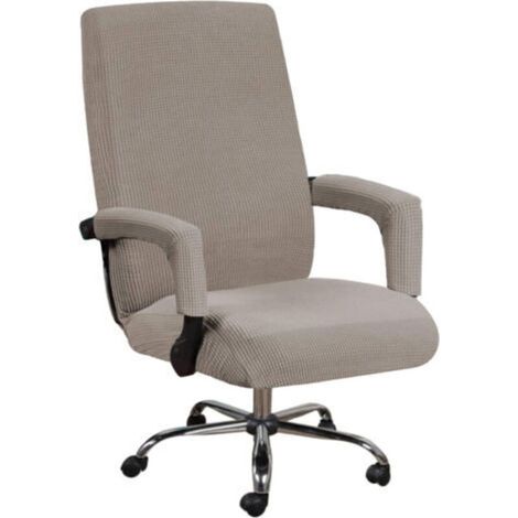 Computer Chair Elastic Office Chair Cover (Brown, L), Universal chair cover for computer chair, decoration, protection of the leisure chair (1/5)