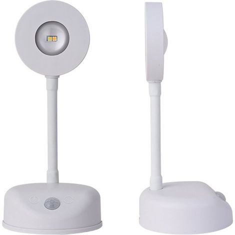 Sensor de movimiento, control remoto, recargable, ajustable, regulable, fácil instalación, pantalla LED, foco, aplique de pared (blanco) (1/4)