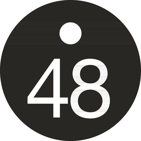 Schlüsselnummer - ø 25, Nummer 48, Aluminium schwarz eloxiert